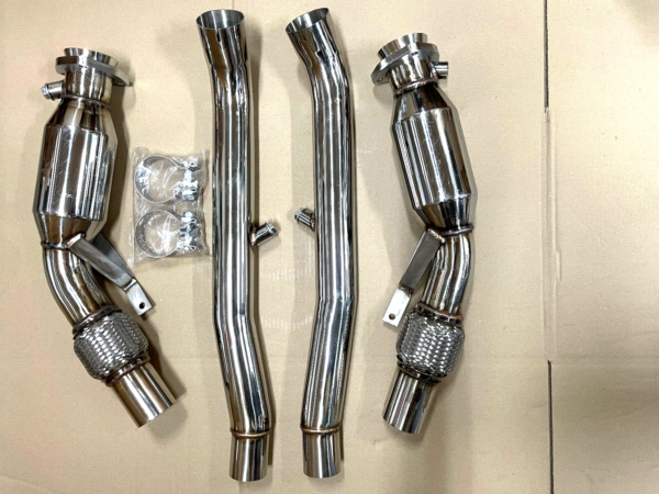team2fast Downpipe 2,5" mit 200 Zellen Sportkat passend für Audi S4 (B6) | S4 (B7)   –   4,2l V8 FSI